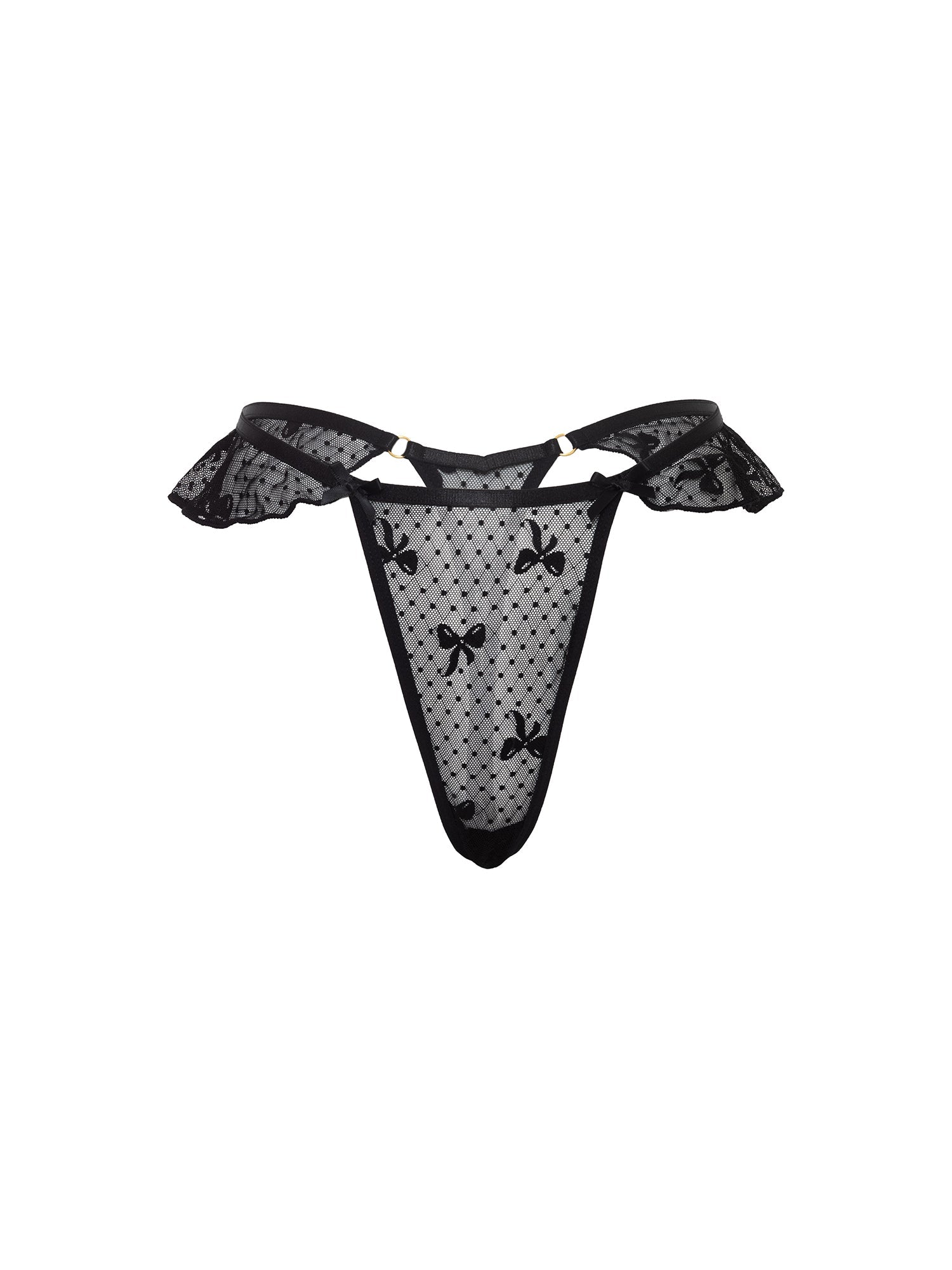 Brooke Bow Mesh Thong