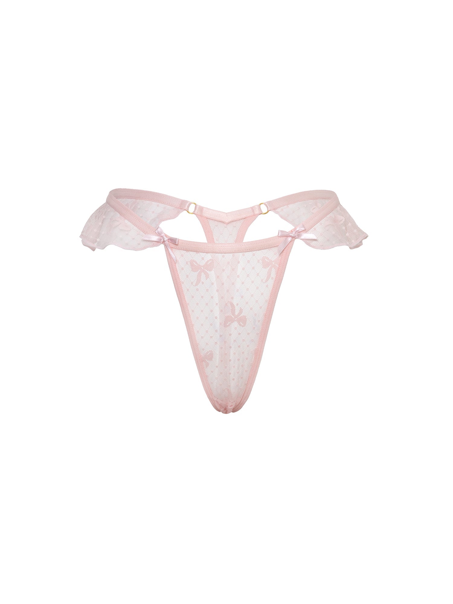 Brooke Bow Mesh Thong
