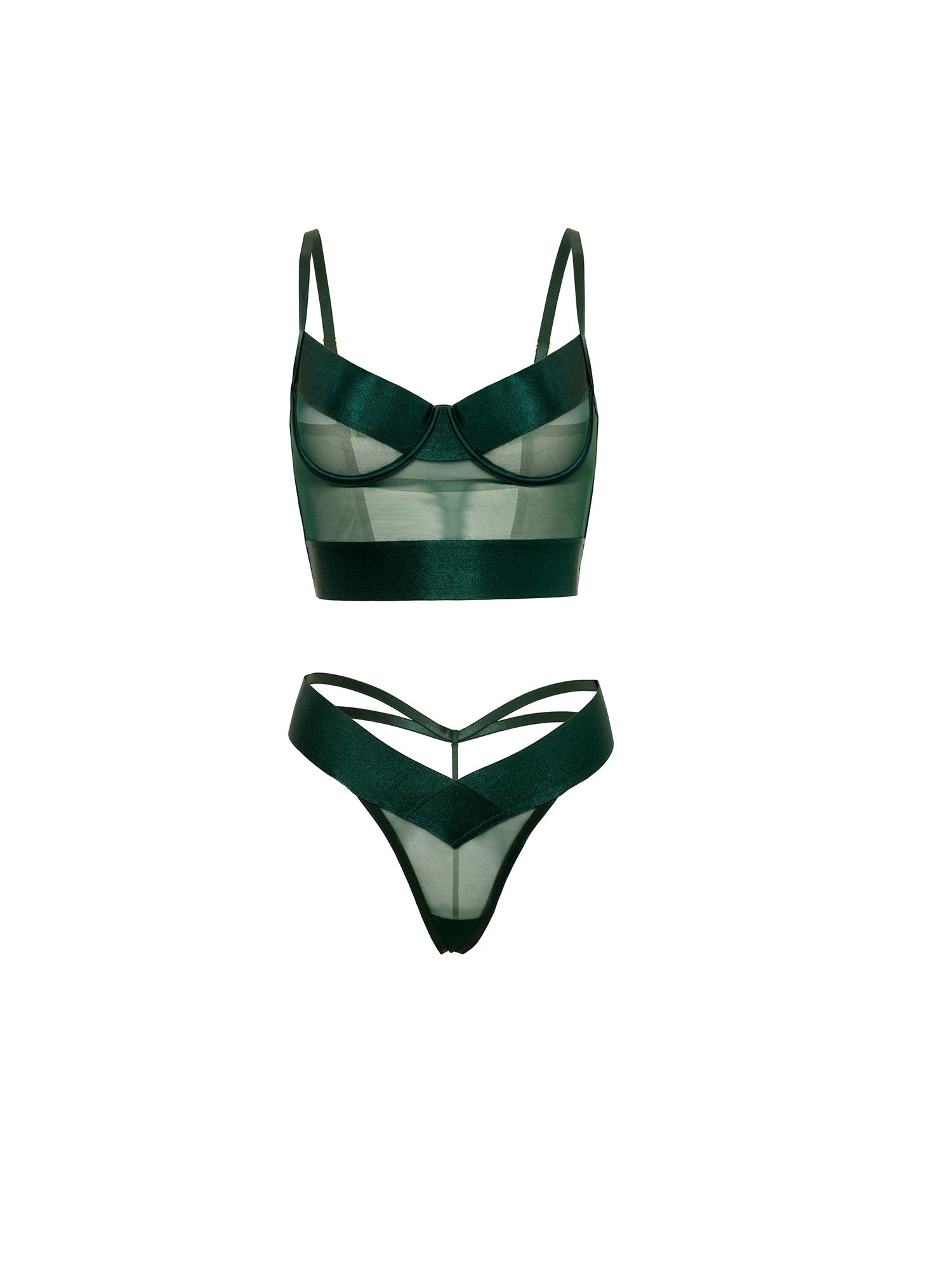 Gia Strappy Mesh Bustier Set