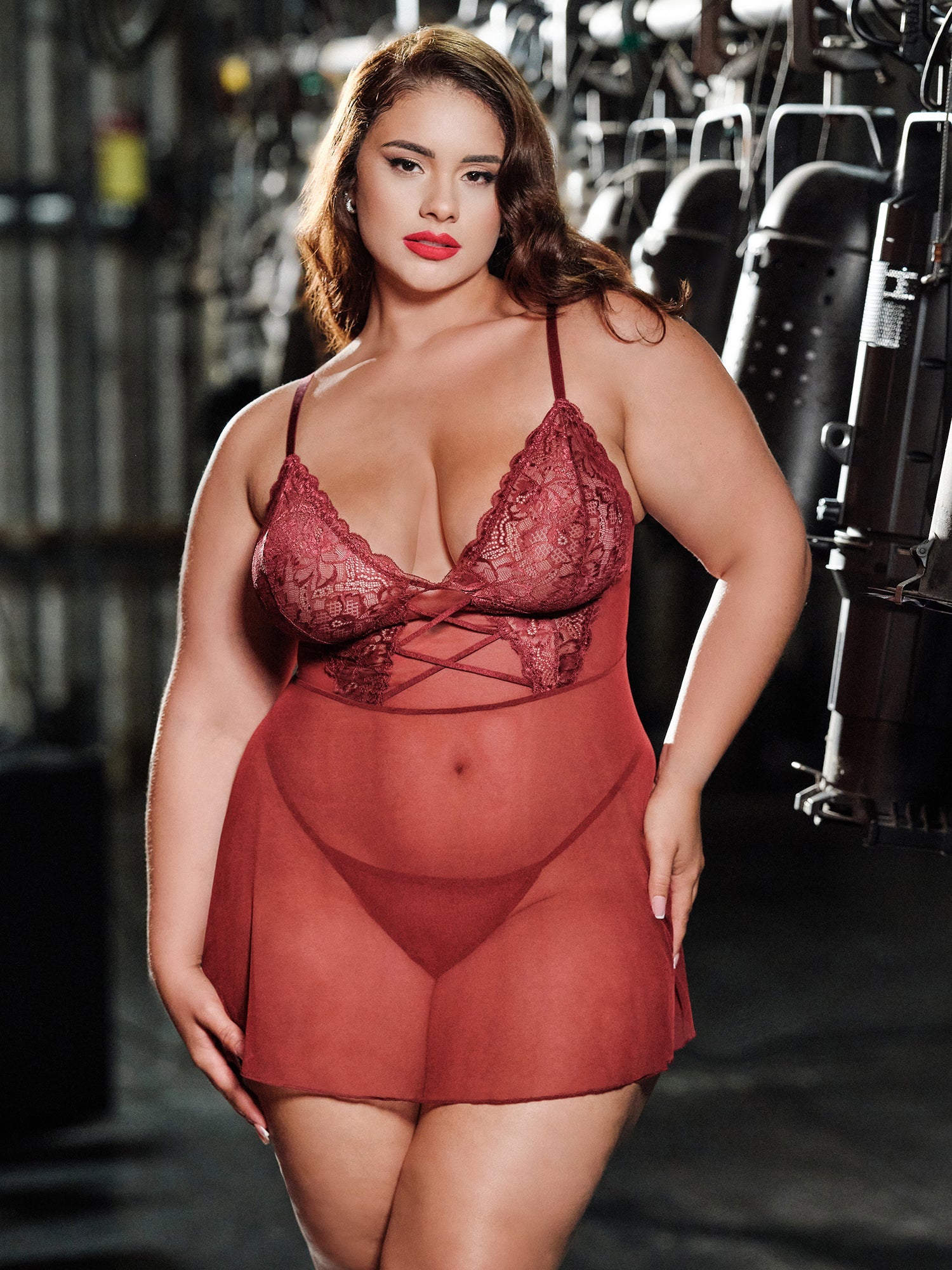 Curvy Avery Sheer Babydoll