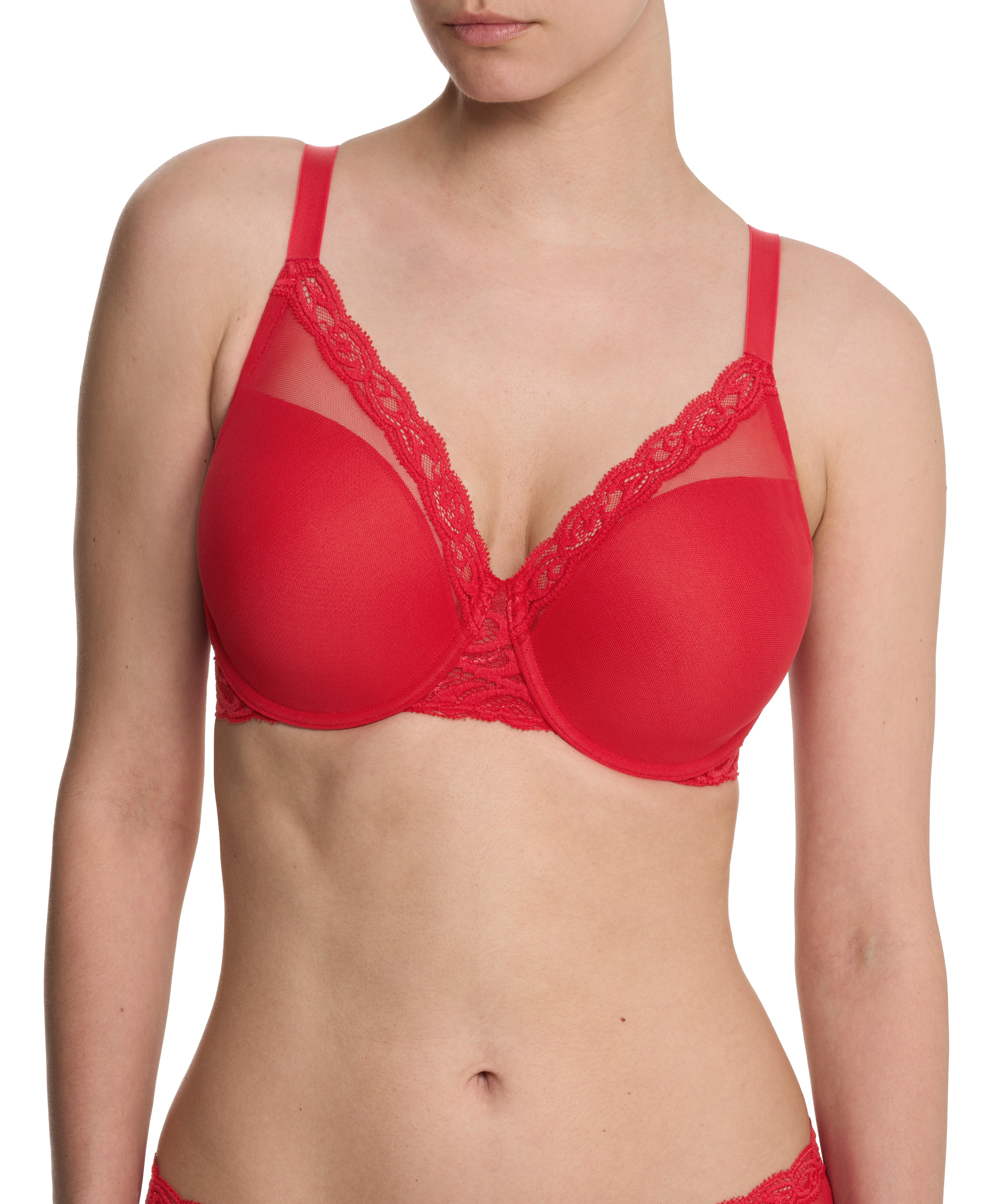 Feathers Lace Full Figure Plunge T-Shirt Bra