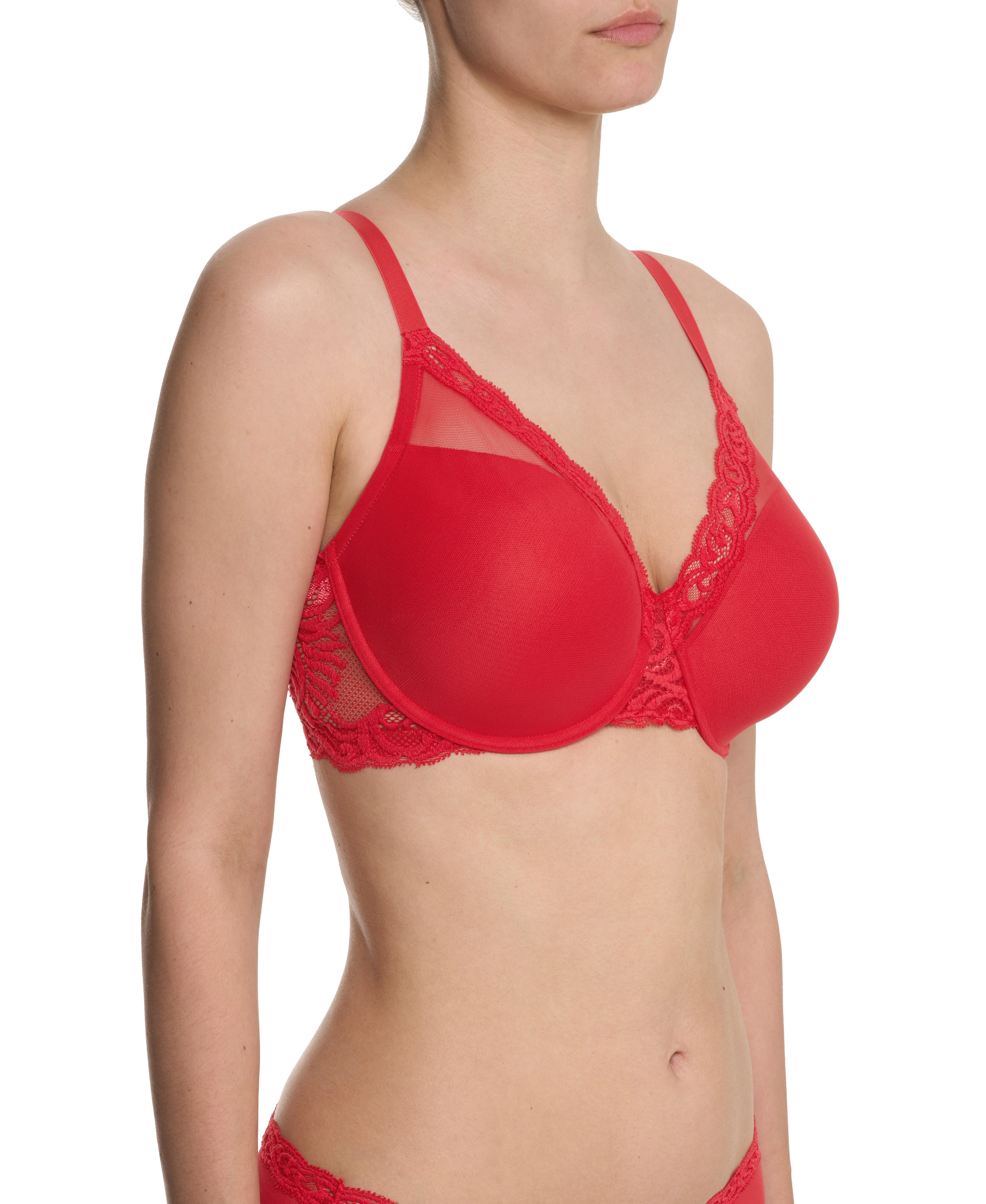 Feathers Lace Full Figure Plunge T-Shirt Bra