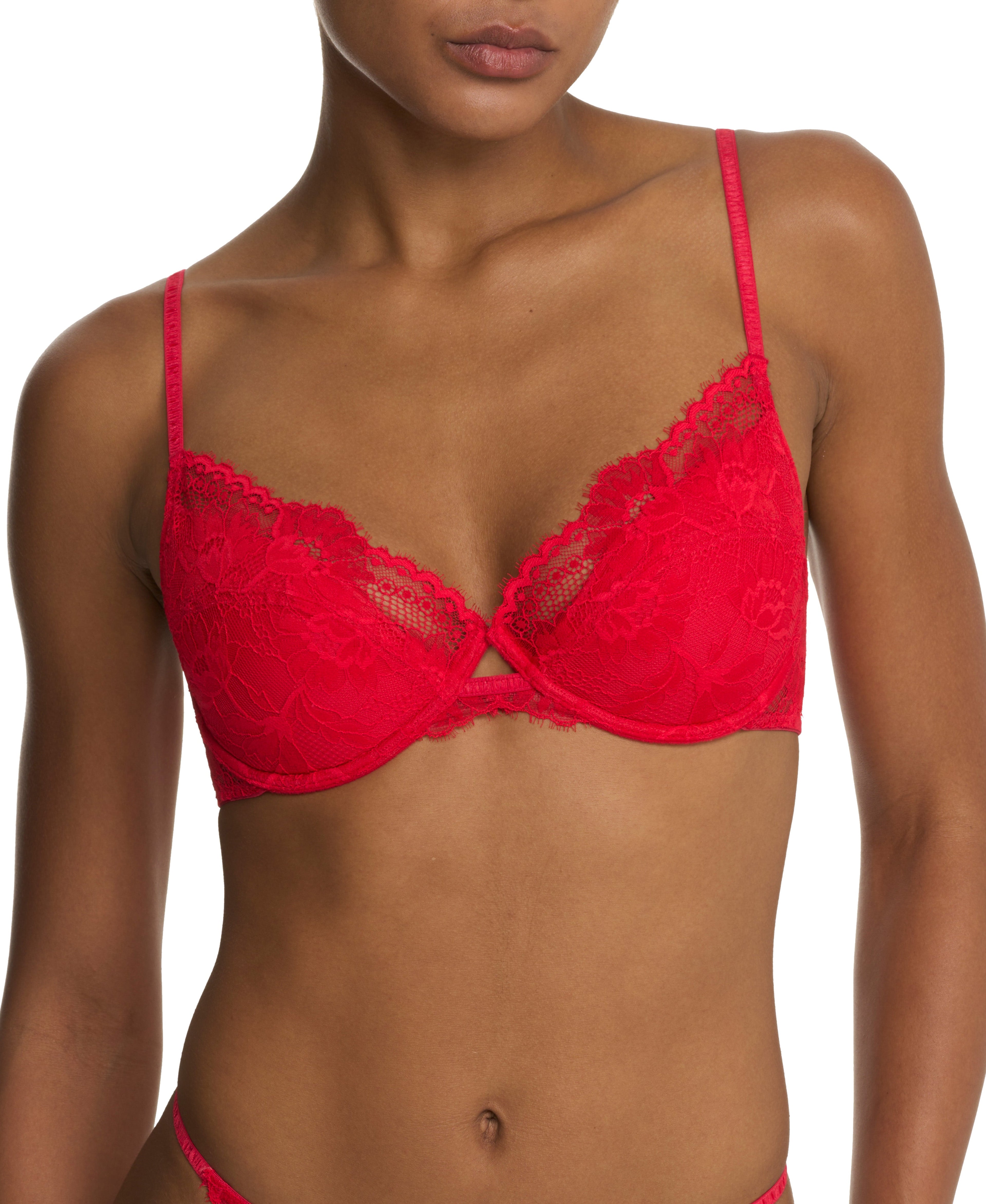 Fleur Padded Underwire Lace Demi Bra