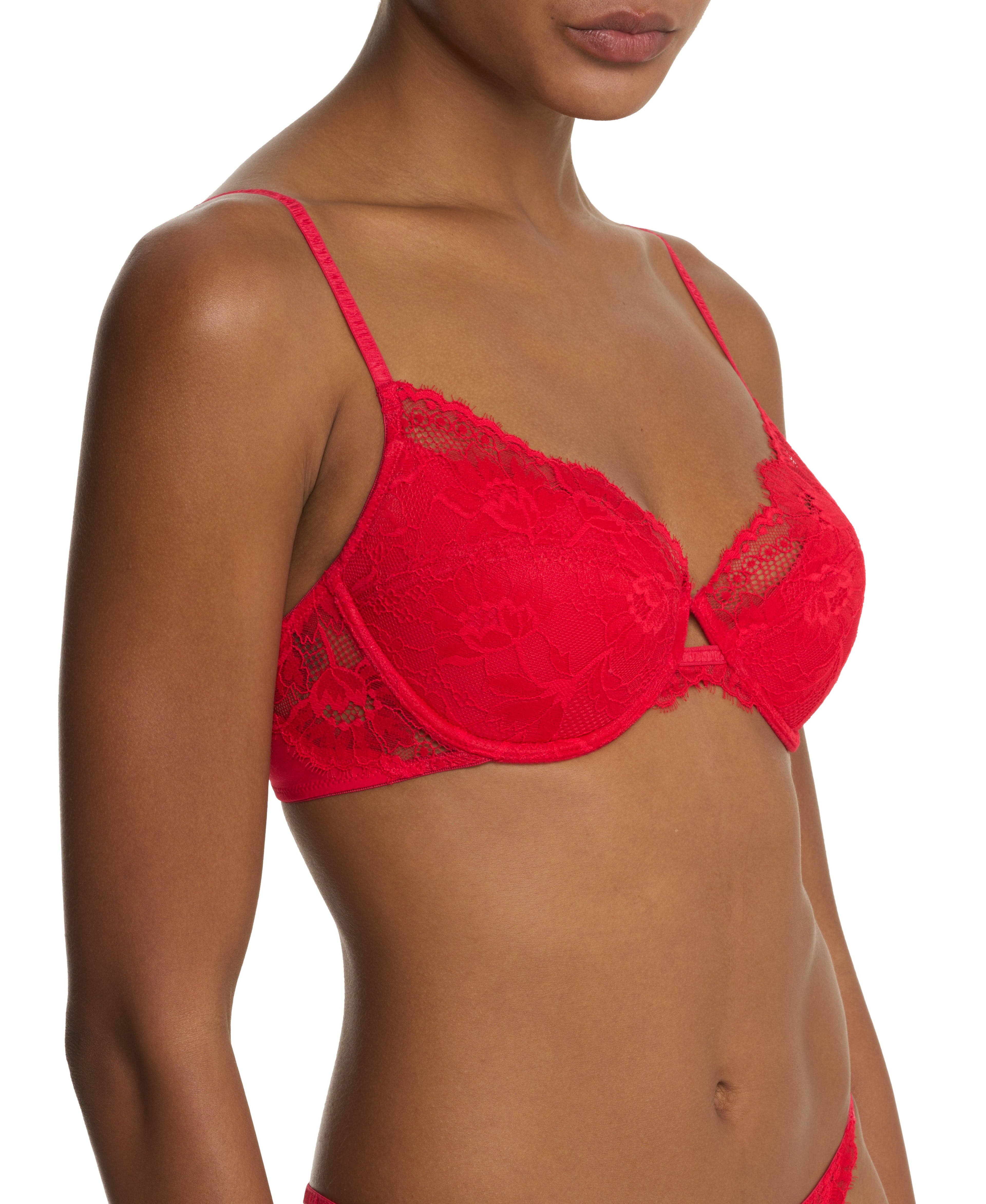 Fleur Padded Underwire Lace Demi Bra