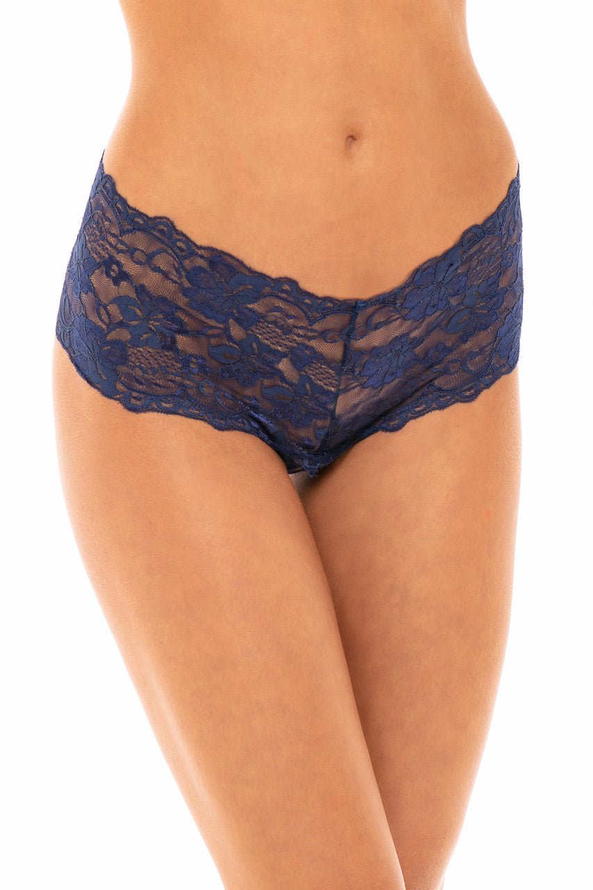 Good Night Kiss Lace Crotchless Boyshort