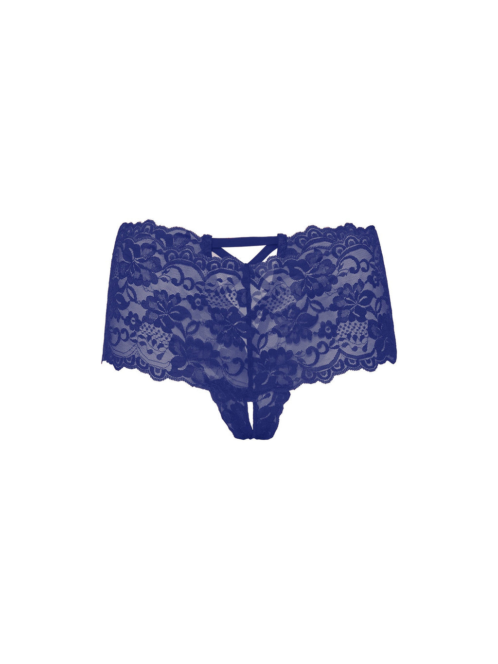 Curvy Good Night Kiss Lace Crotchless Boyshort