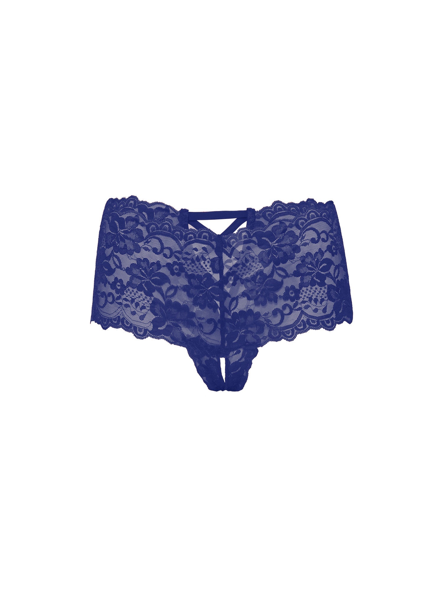 Curvy Good Night Kiss Lace Crotchless Boyshort