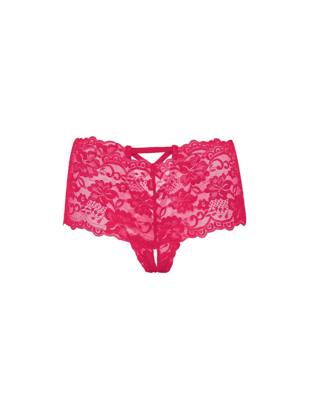 Curvy Good Night Kiss Lace Crotchless Boyshort