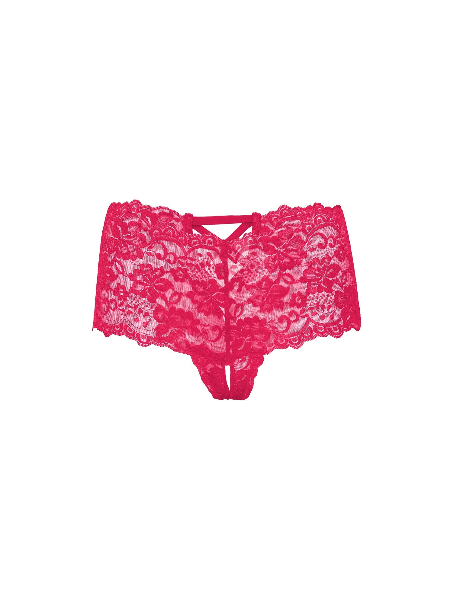 Curvy Good Night Kiss Lace Crotchless Boyshort
