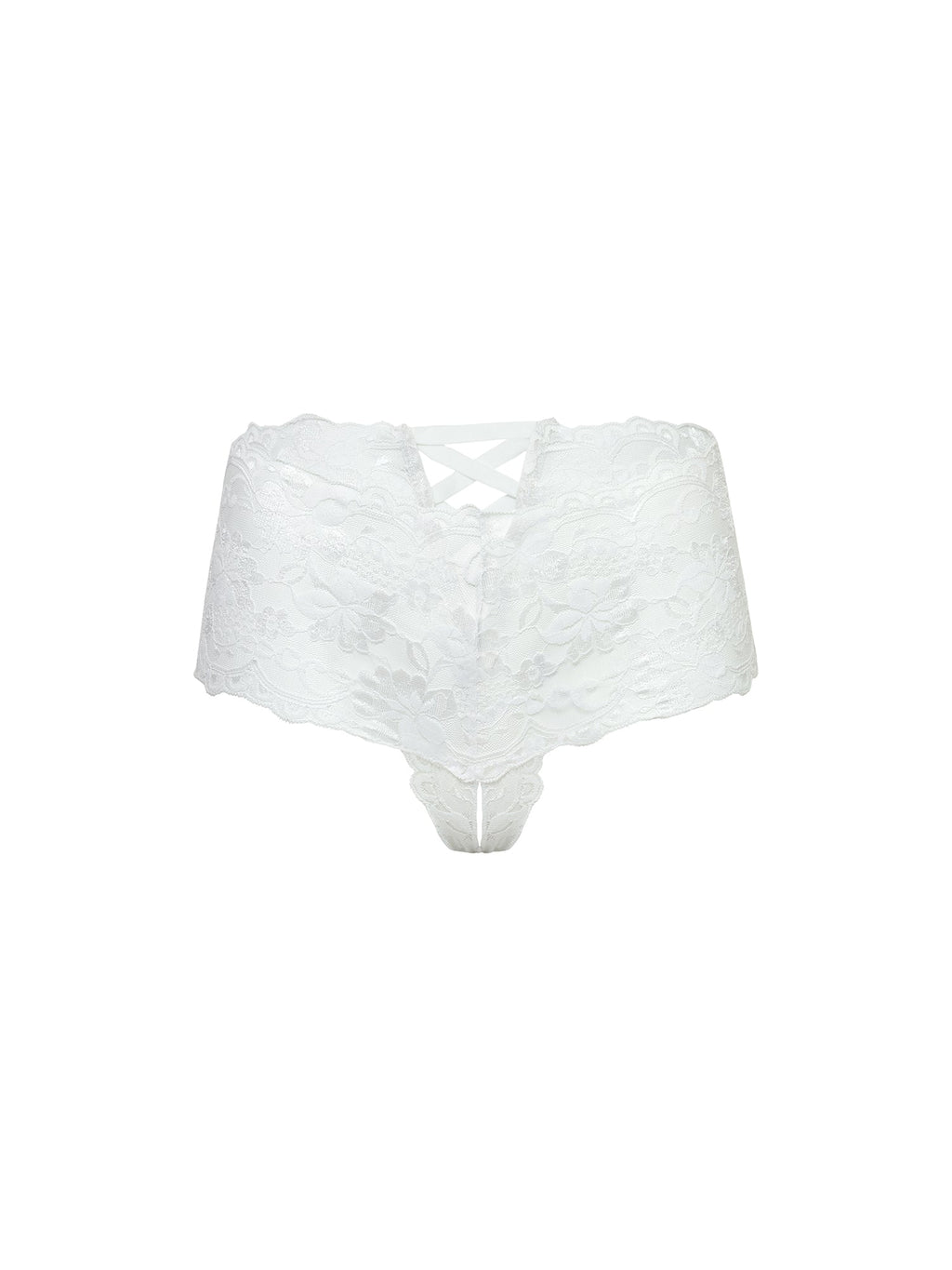 Curvy Good Night Kiss Lace Crotchless Boyshort