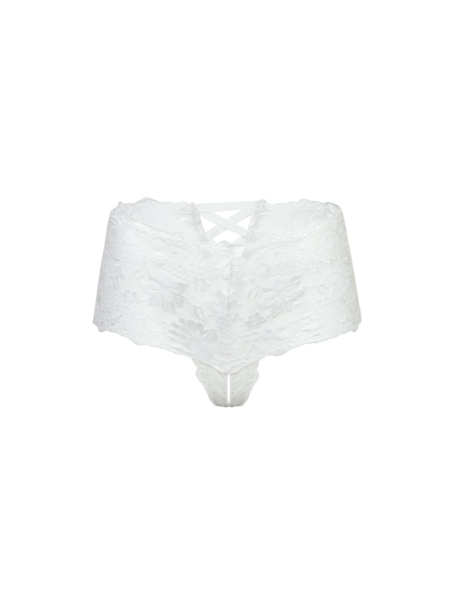 Curvy Good Night Kiss Lace Crotchless Boyshort