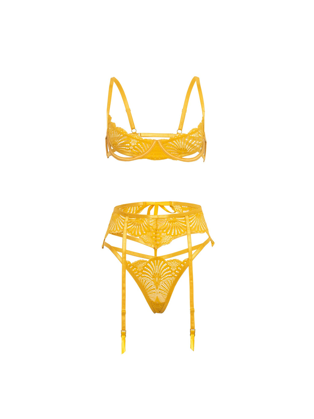Hazel Peek-A-Boo 3 PC Bra Set