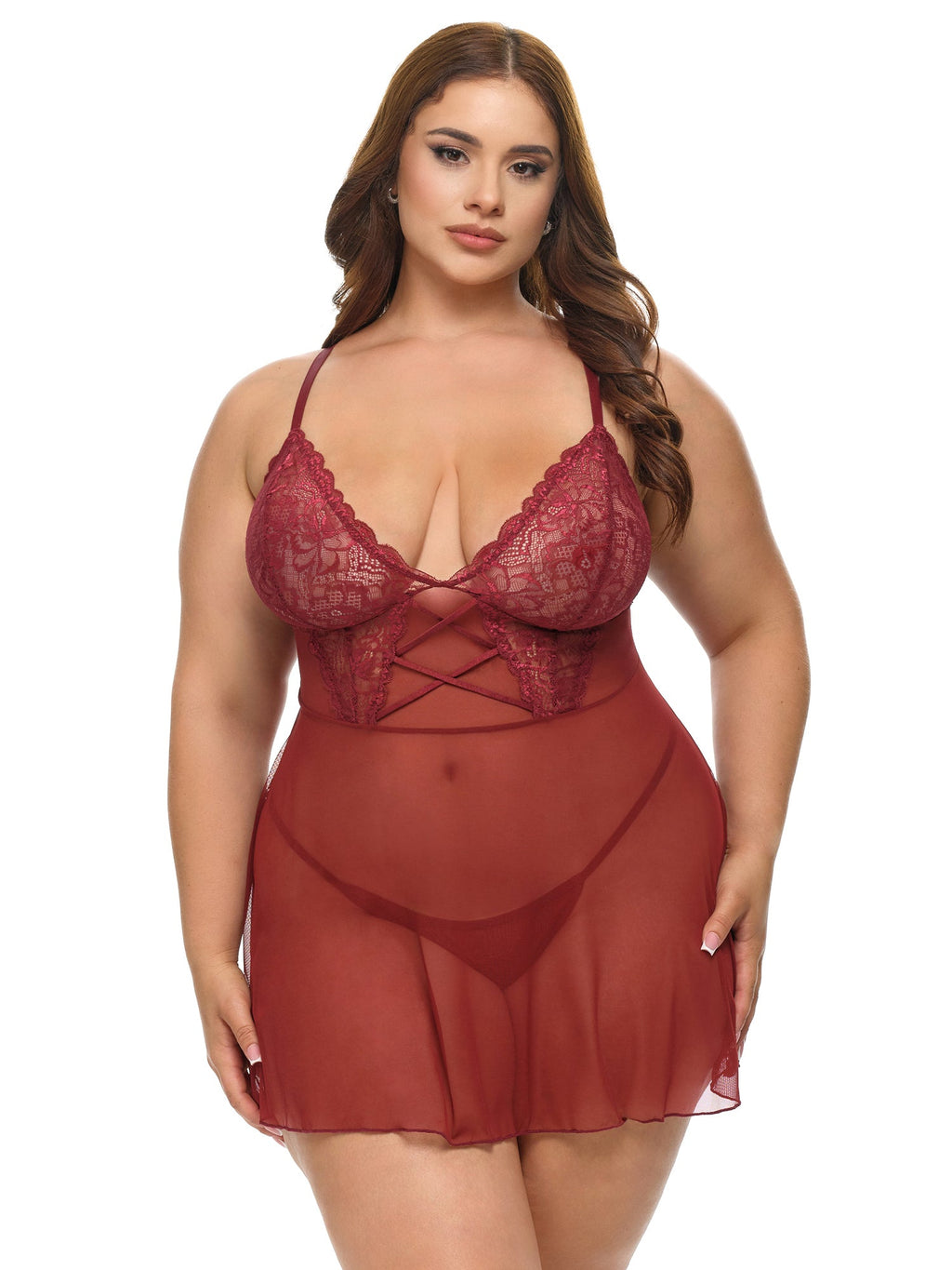 Curvy Avery Sheer Babydoll