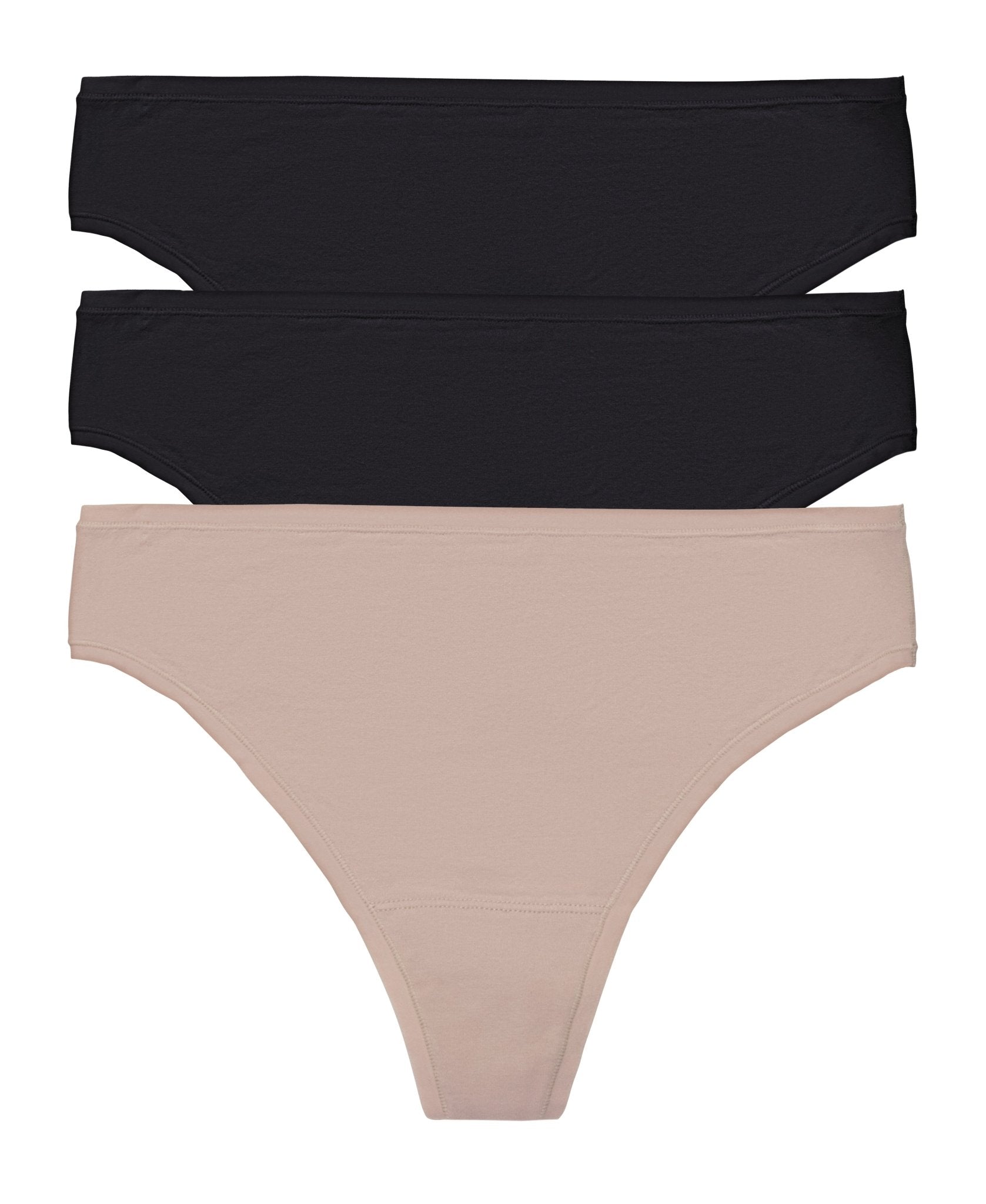 Bliss Bare Cotton Thong 3-Pack